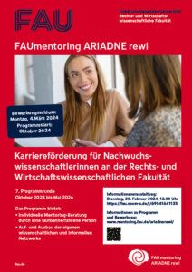 Poster advertising ARIADNErewi, information on deadlines and application process